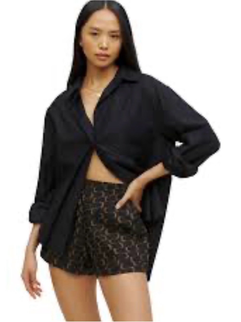 Reformation Nashville Linen Shorts Linguini Print